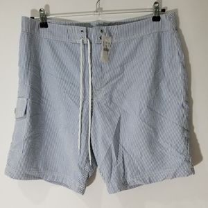 J. Crew Seersucker Swim Trunks Size 35 NWT